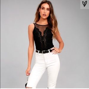 Lulus CALI CANTINA BLACK LACE BODYSUIT